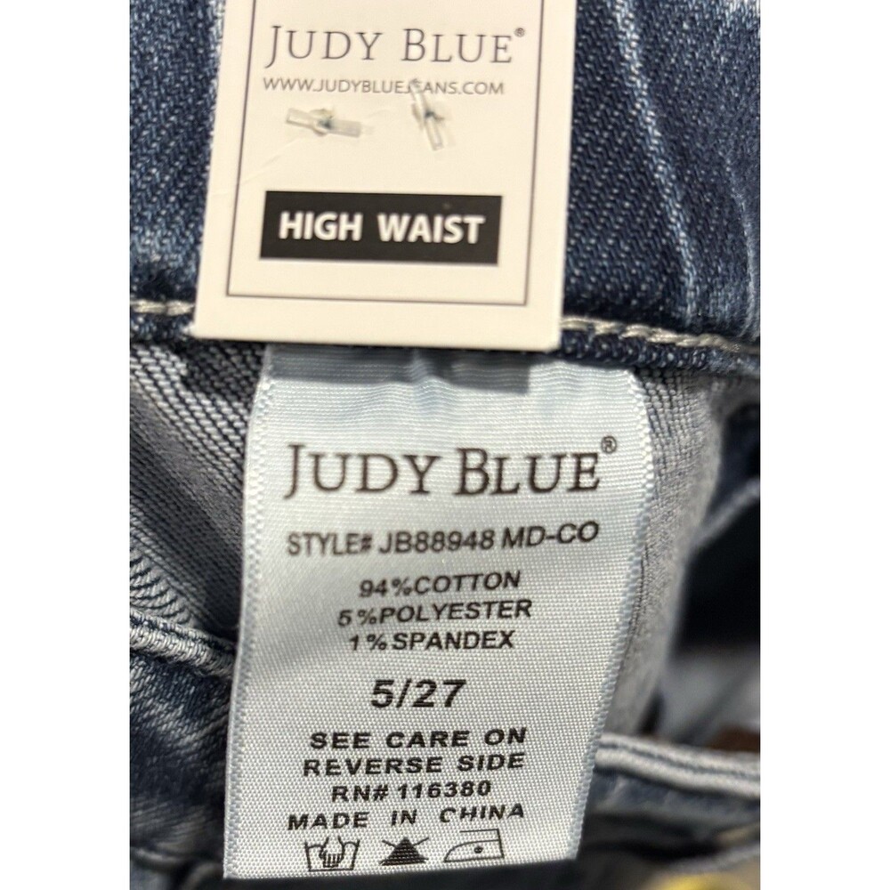 NEW Judy Blue Jeans Womens 5 / 27 High Waisted Denim Jogger Medium Wash - Picture 7 of 7